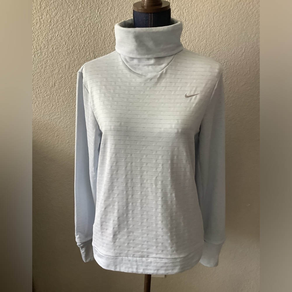 Nike Swift Therma-FIT Light Blue Turtleneck Pullover Running Top Women's Large